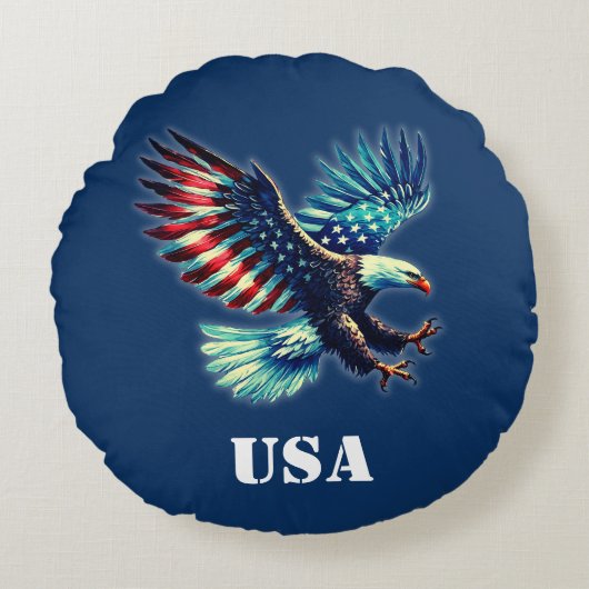アメリカンイーグル愛国アメリカ ラウンドクッション (正面)