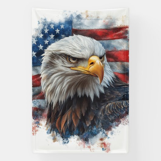 アメリカンイーグル愛国フラッグアート 横断幕 (縦)
