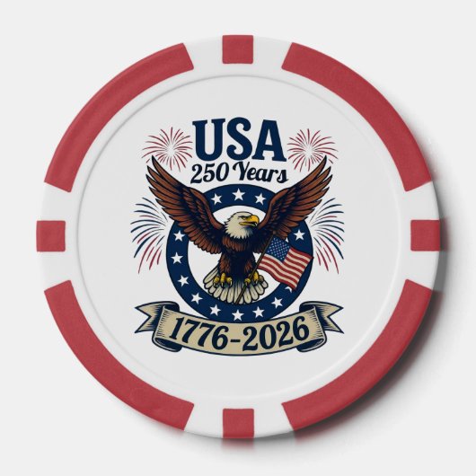 アメリカンイーグル250周年記念 1776-2026 ポーカーチップ (正面)