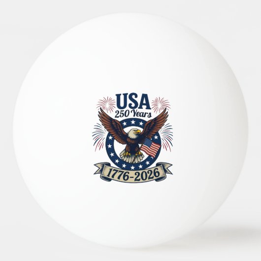 アメリカンイーグル250周年記念 1776-2026 卓球ボール (正面)