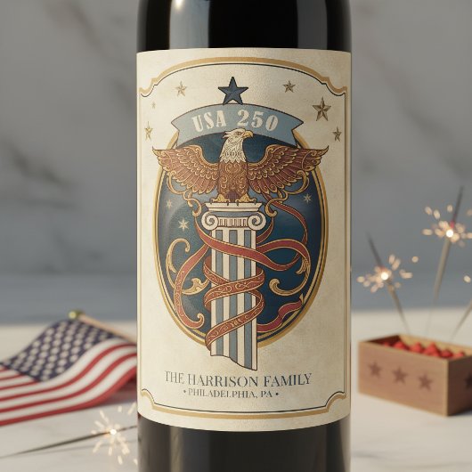 アメリカンイーグル アール・ヌーヴォー USA建国250周年記念 ID1304 ワインラベル