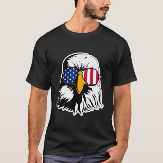 アメリカンイーグル クールバイザー 独立記念日お祝い Tシャツ (正面)