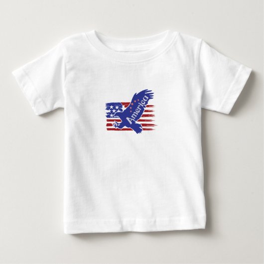 アメリカンイーグル・トドラーTシャツ – 愛国的な赤、白 ベビーTシャツ (正面)