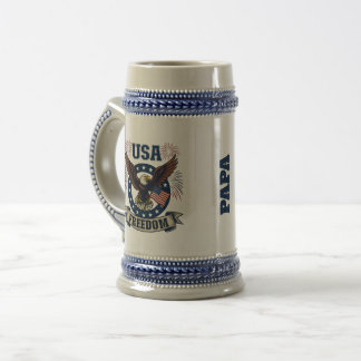 アメリカンイーグルUSA フリーダムのカスタムパトリオティックデザイン ビールジョッキ