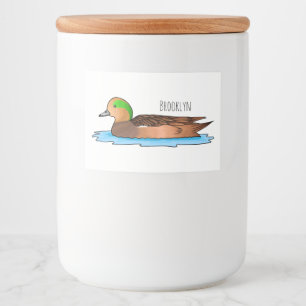 アメリカンウィグオン鳥の漫画イラストレーション フードラベル