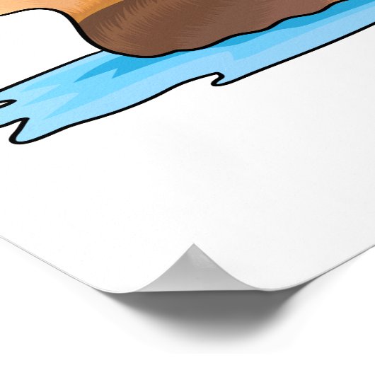 アメリカンウィグオン鳥の漫画イラストレーション ポスター (角)