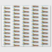 アメリカンウィグオン鳥の漫画イラストレーション ラッピングペーパー (フラット)