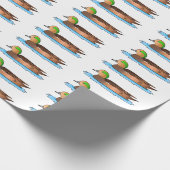 アメリカンウィグオン鳥の漫画イラストレーション ラッピングペーパー (角)