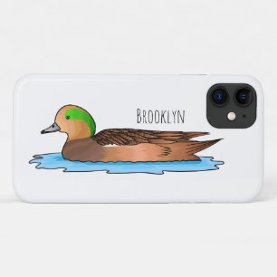 アメリカンウィグオン鳥の漫画イラストレーション iPhone 11 ケース