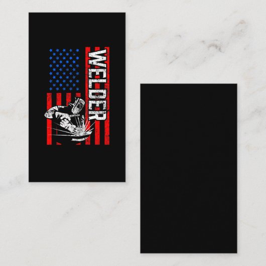 アメリカンウェルダー誇りを持った夫 名刺 (正面/裏面)