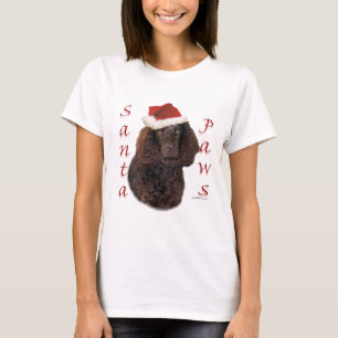 アメリカンウォータースパニエル犬サンタポーズ Tシャツ
