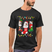 アメリカンエスキモクリスマスライトパピおもしろいークリスマス Tシャツ (正面)