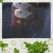 アメリカンエスキモスワイスリーのクリスマスデコール キッチンタオル (折り畳み)