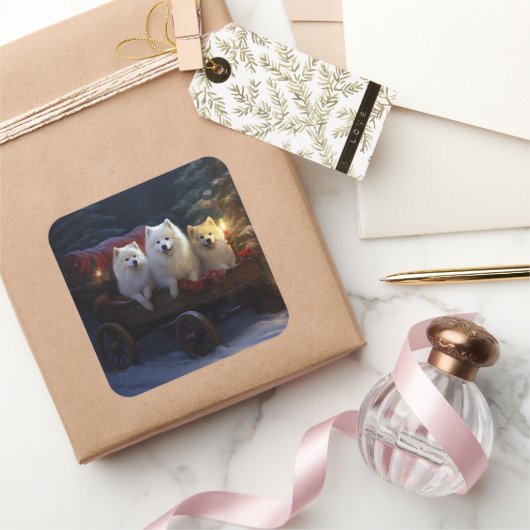 アメリカンエスキモスワイスリーのクリスマスデコール スクエアシール (ギフト)