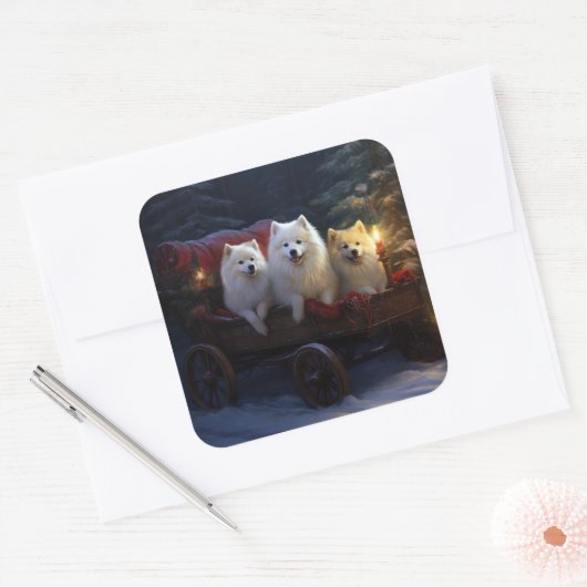 アメリカンエスキモスワイスリーのクリスマスデコール スクエアシール (封筒)