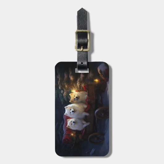 アメリカンエスキモスワイスリーのクリスマスデコール ラゲッジタグ (正面縦)