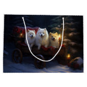 アメリカンエスキモスワイスリーのクリスマスデコール ラージペーパーバッグ (裏面)