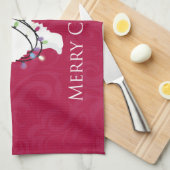 アメリカンエスキモドグメリークリスマスデザイン キッチンタオル (四つ折り)