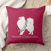 アメリカンエスキモドグメリークリスマスデザイン クッション (ブランケット)