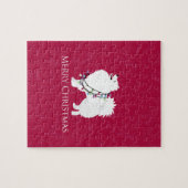 アメリカンエスキモドグメリークリスマスデザイン ジグソーパズル (横)