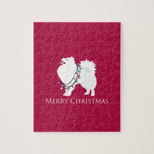 アメリカンエスキモドグメリークリスマスデザイン ジグソーパズル (縦)
