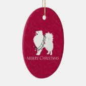 アメリカンエスキモドグメリークリスマスデザイン セラミックオーナメント (右)
