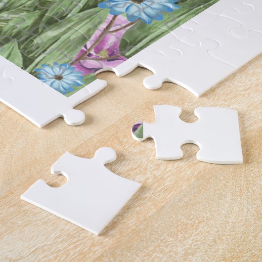 アメリカンエスキモドッグウィズフラワーズ春 ジグソーパズル (側面)