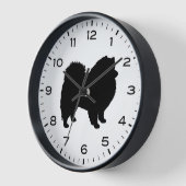 アメリカンエスキモドッグエスキシルエット 壁時計 (傾斜)