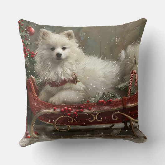 アメリカンエスキモドッグクリスマスフェスティバル クッション (裏面)