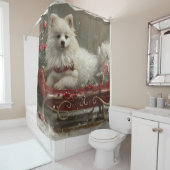 アメリカンエスキモドッグクリスマスフェスティバル シャワーカーテン (インサイチュ)