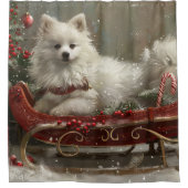 アメリカンエスキモドッグクリスマスフェスティバル シャワーカーテン (正面)