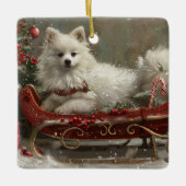 アメリカンエスキモドッグクリスマスフェスティバル セラミックオーナメント (正面)