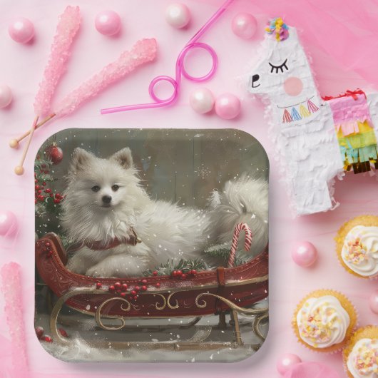 アメリカンエスキモドッグクリスマスフェスティバル ペーパープレート (パーティー)