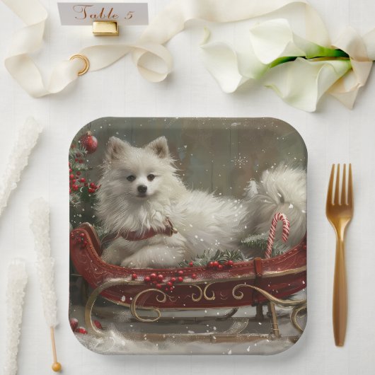アメリカンエスキモドッグクリスマスフェスティバル ペーパープレート (ウェディング)