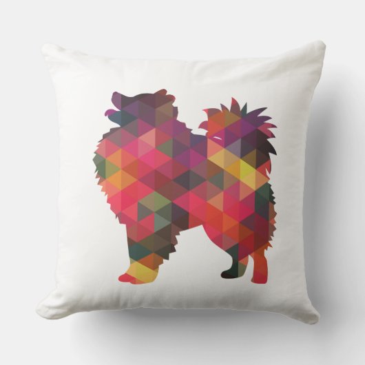 アメリカンエスキモドッグシルエットデザイン クッション (正面)