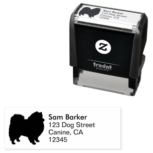 アメリカンエスキモドッグシルエット差出人住所 セルフインキングスタンプ (インサイチュ)