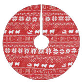 アメリカンエスキモドッグスクリスマスエスキーホリデー ブラッシュドポリエステルツリースカート (正面)