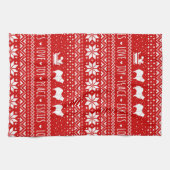 アメリカンエスキモドッグズクリスマスエスキーズホリデー キッチンタオル (横)