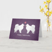 アメリカンエスキモドッグハッピーアニバーサリーデザイン カード (黄色い花)