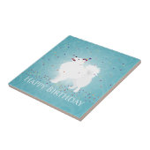 アメリカンエスキモドッグハッピーバースデーデザイン タイル (側面)