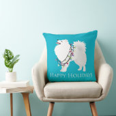 アメリカンエスキモドッグハッピーホリデーズデザイン クッション (椅子)