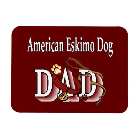 アメリカンエスキモドッグパパ マグネット (横)