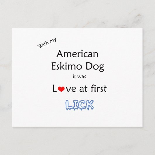 アメリカンエスキモドッグリックデザイン ポストカード (正面)