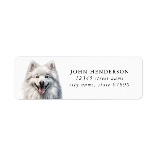 アメリカンエスキモドッグ差出人住所ラベル ラベル (正面)