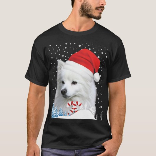 アメリカンエスキモドッグ醜いクリスマスセーターSanta H Tシャツ (正面)