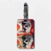 アメリカンエスキモハートバラバレンタインデー ラゲッジタグ (裏面縦)