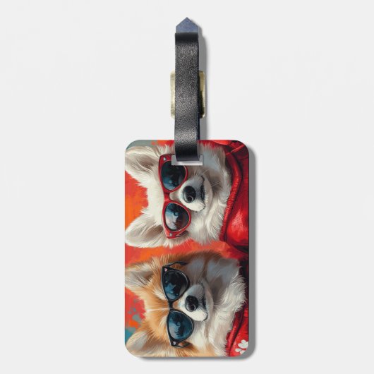 アメリカンエスキモハートバラバレンタインデー ラゲッジタグ (裏面縦)