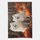 アメリカンエスキモパピー秋デライトカボチャ キッチンタオル (縦)