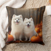 アメリカンエスキモパピー秋デライトカボチャ クッション (ブランケット)