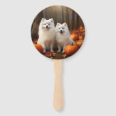 アメリカンエスキモパピー秋デライトカボチャ ハンドファン (正面)